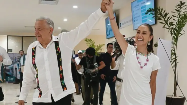 Andrés Manuel López Obrador y Claudia Sheinbaum. (Foto: @lopezobrador)