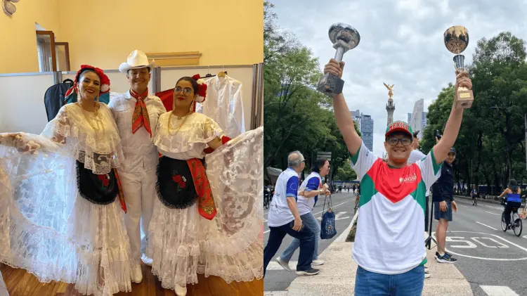 Daniel Sánchez Castro posa feliz con los dos trofeos obtenidos. (Foto: Cortesía)