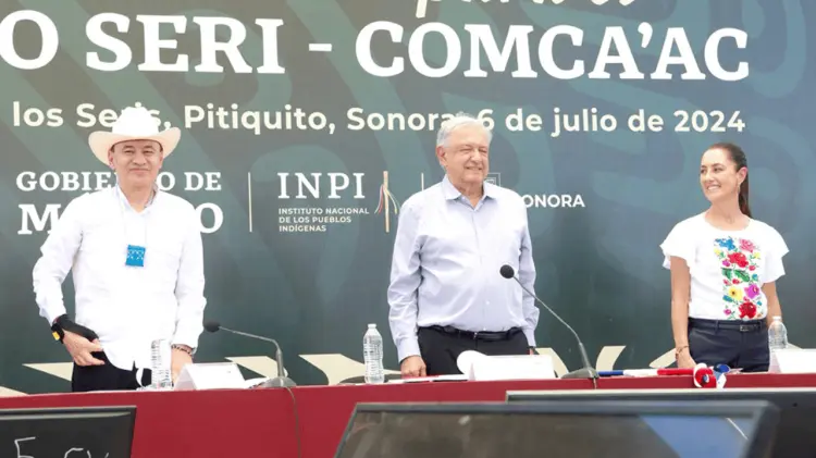 Alfonso Durazo, López Obrador y Claudia Sheinbaum. (Especial / EXPRESO)