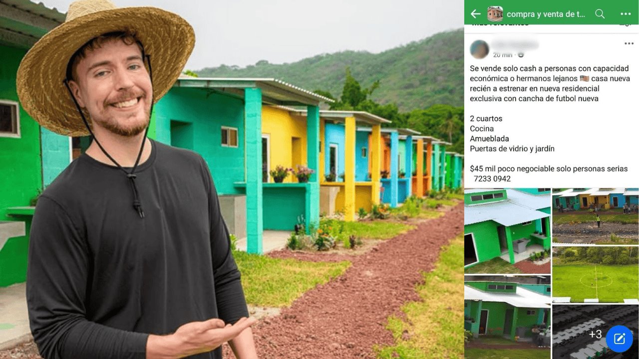 Casa que regaló MrBeast en Colombia es puesta a la venta en Facebook