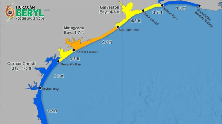 Se estima que Beryl impactará Texas entre la noche y la madrugada. (Especial / EXPRESO)