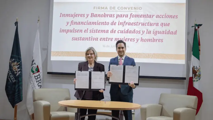 Nadine Gasman Zylbermann y Jorge Mendoza Sánchez. (Especial / EXPRESO)
