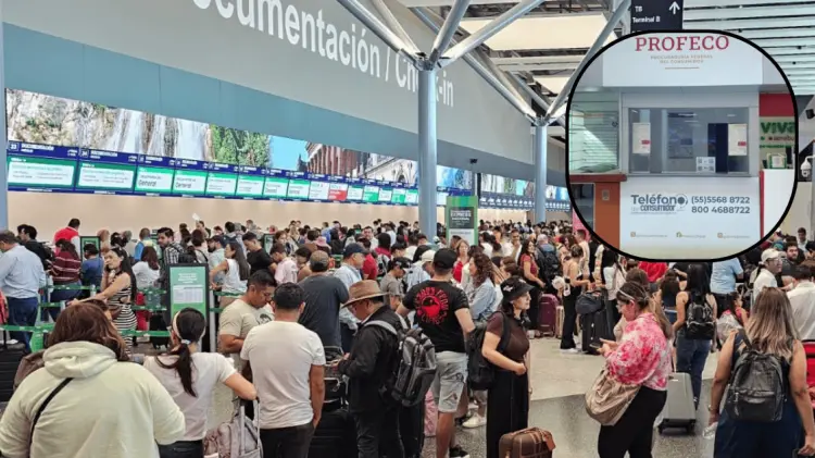 El aeropuerto de Monterrey reportó saturación por la caída de Microsoft. (Foto: Agencia Reforma)