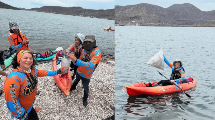 Los integrantes del grupo se transportaron a las islas en kayak. (Especial / EXPRESO)