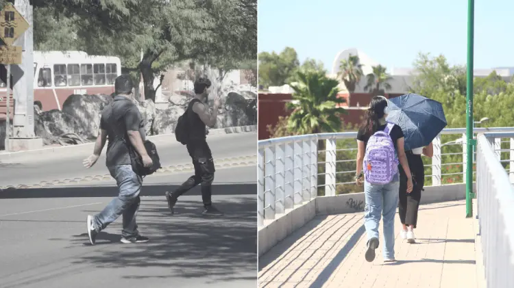 Aún hay alumnos que prefieren arriesgarse a cruzar por debajo del puente. (Ramón Munguía/EXPRESO)