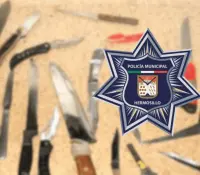 Arresta Policía de Hermosillo a dos sujetos por portación de armas blancas
