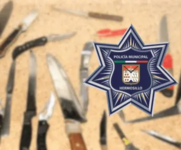Arresta Policía de Hermosillo a dos sujetos por portación de armas blancas