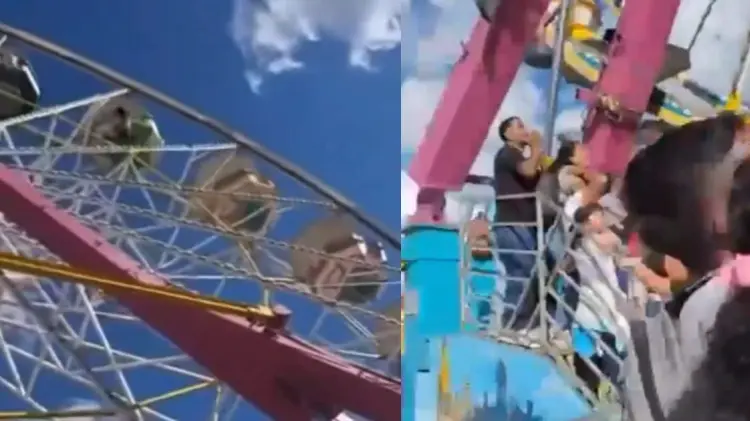 La mujer cayó cuando su cabina se encontraba en lo alto de la atracción mecánica. (Capturas de video)