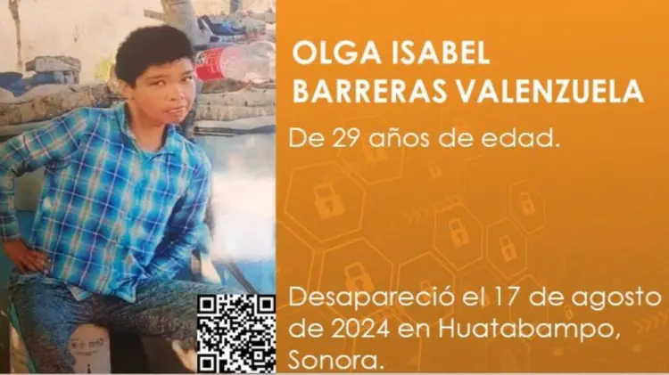 La Fiscalía de Sonora activó el Protocolo Alba para localizar a Olga Isabel. (Foto: FGJE Sonora)