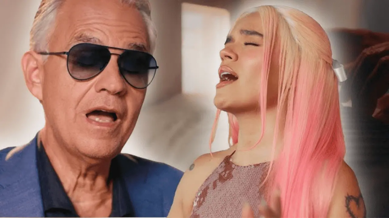 Karol G sorprende al cantar Vivo por Ella con Andrea Bocelli