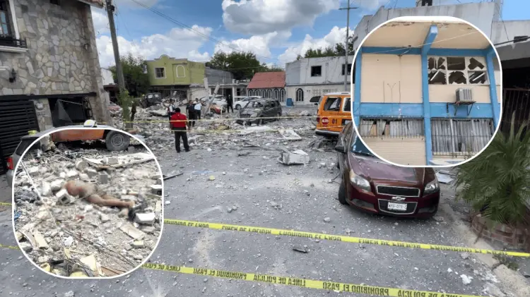 Una vivienda que acumulaba pólvora para fuegos pirotécnicos explotó en Reynosa. (Fotos: Cortesía)
