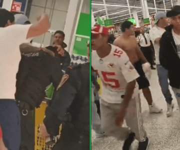 Policías son agredidos por un grupo de hombres al interior de supermercado