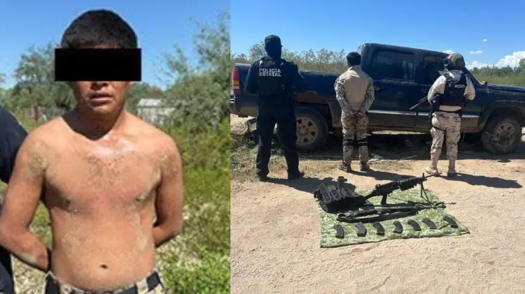 El detenido y el material asegurado fueron puestos a disposición del MP. (Foto: @MesaSegSonora)