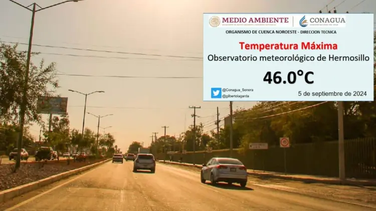 El observatorio meteorológico de Hermosillo registró 46 grados este jueves. (Foto: Especial)