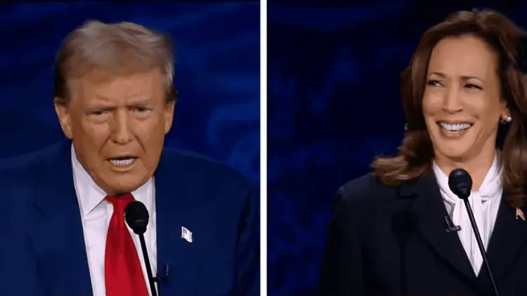 Harris reaccionó de forma incrédula a la afirmación de Trump. (Foto: Especial)