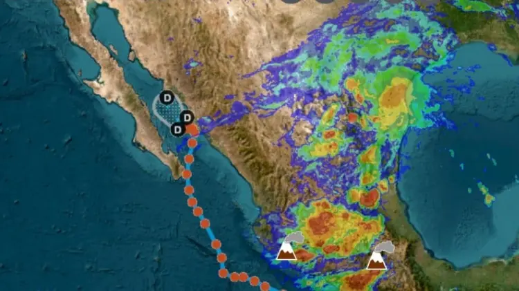 Ileana se ha debilitado a depresión tropical. (Imagen: CEPC Sonora)