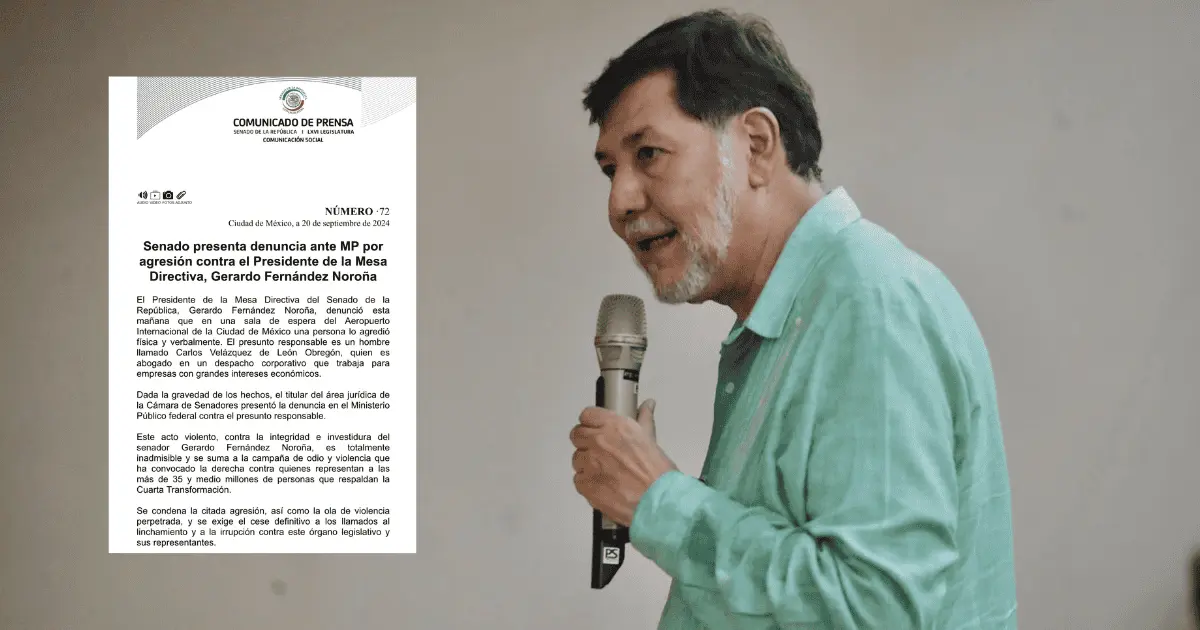 Gerardo Fernández Noroña denuncia agresión en el aeropuerto de la CDMX