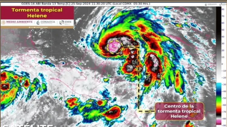 Helene está afectando las costas y los municipios del norte del estado. (Foto: Epsecial)