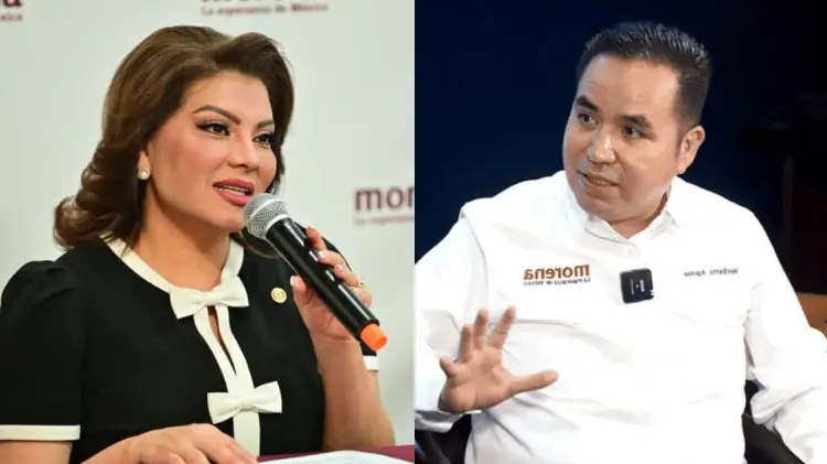 Lorenia Valles Sampedro y Heriberto Aguilar Castillo, senadores de Morena por Sonora. (Foto: Especial)