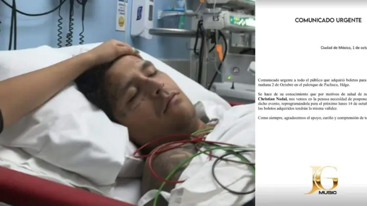 Christian Nodal compartió una foto donde se ve en una camilla de hospital. (Foto: Instagram/@nodal)