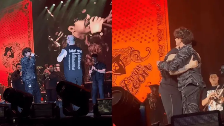 Los sonorenses interpretaron juntos temas como La Última Cita, A Puro Dolor y Acá Entre Nos.