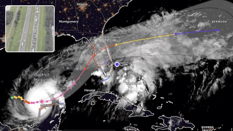 Los residentes intentan huir del estado antes de que Milton toque tierra. (Especial / EXPRESO)