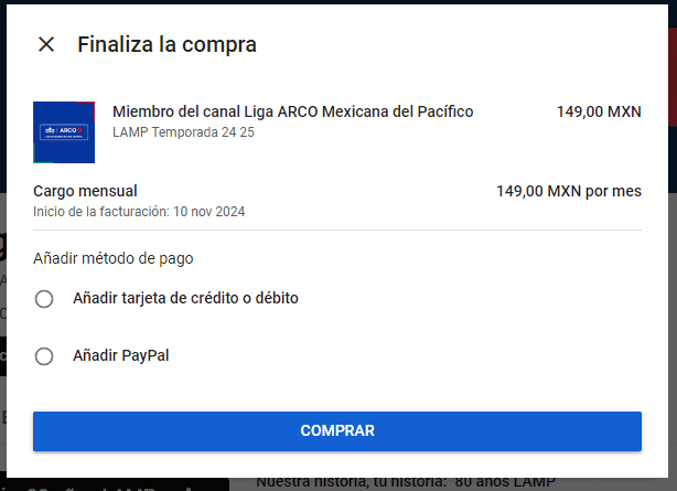 Cómo suscribirte y pagar para ver la Liga Mexicana del Pacífico en YouTube