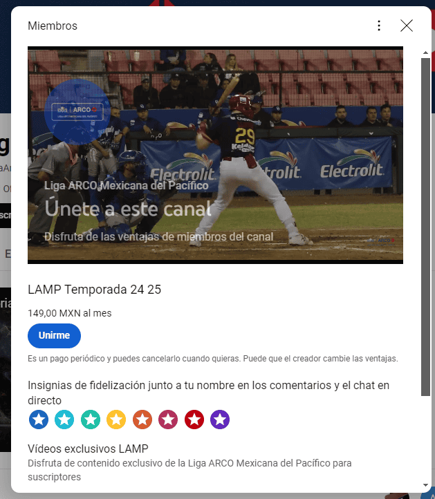 Cómo suscribirte y pagar para ver la Liga Mexicana del Pacífico en YouTube