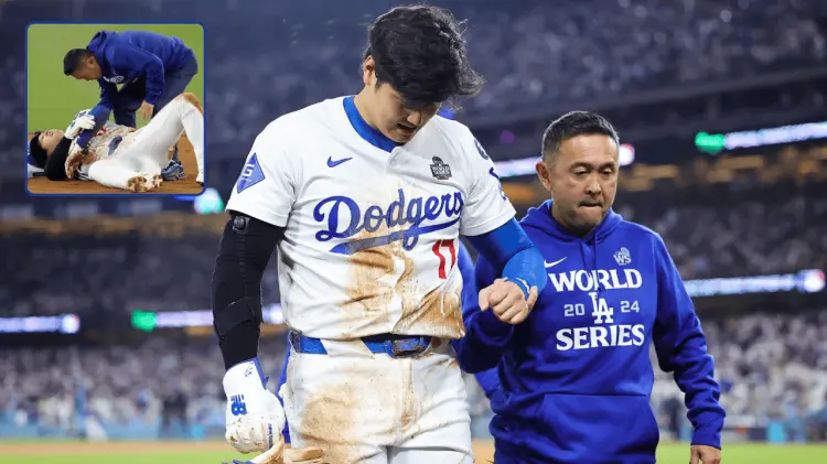 El estelar de los Dodgers tuvo que ser auxiliado por médicos de su equipo. (Especial / EXPRESO)