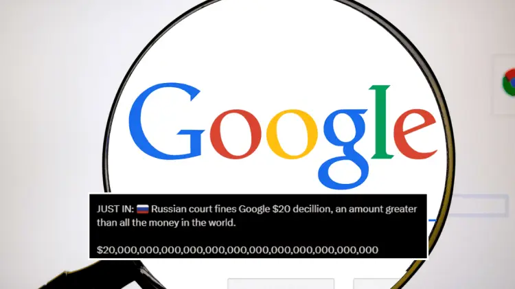 Más de 20 decillones de dólares es la multa de Rusia a Google. (Foto: Especial/EXPRESO)