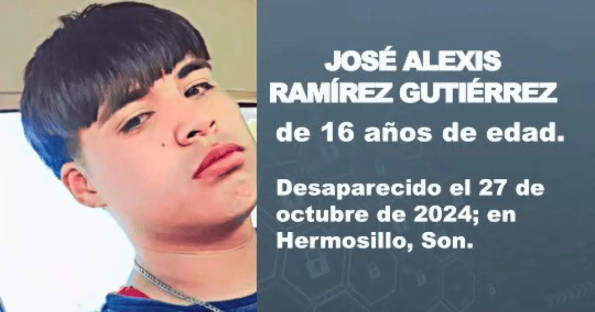 Activan Alerta Amber por José Alexis, joven desaparecido en Hermosillo