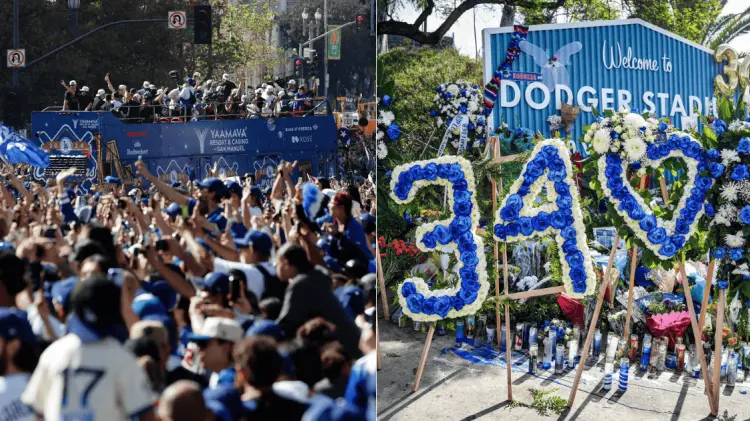 Las calles de Los Ángeles se coparon de fans de los Dodgers. (Foto: Especial/Cortesía)