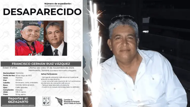 Francisco Germán, de 51 años, fue visto por última vez el 1 de noviembre. (Foto: Cortesía)