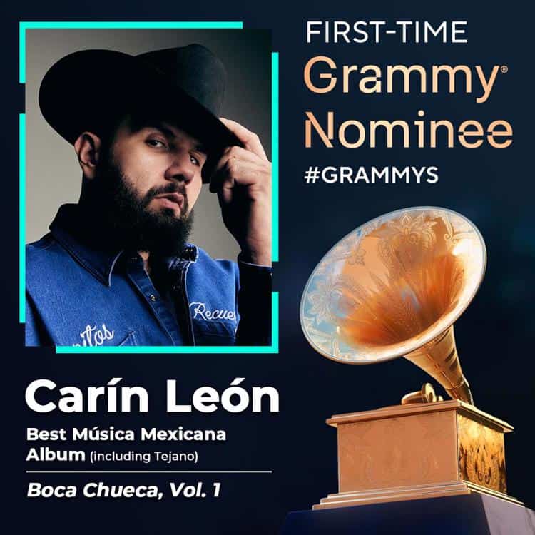 ¡Carin León es nominado por primera vez al Grammy!