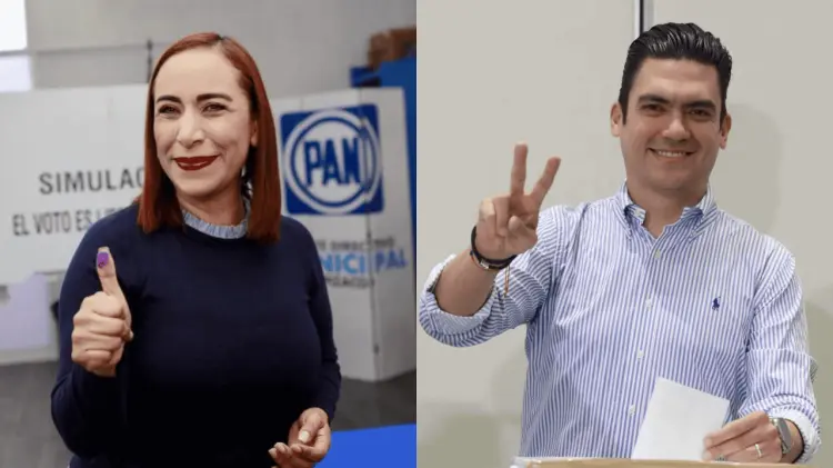 Adriana Dávila y Jorge Romero en sus centros de votación correspondientes. (Especial / EXPRESO)