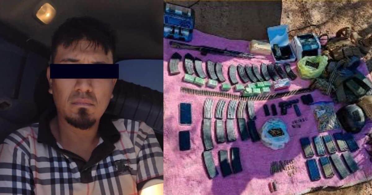 Detienen a sujeto y aseguran fuerte arsenal tras un operativo en Altar