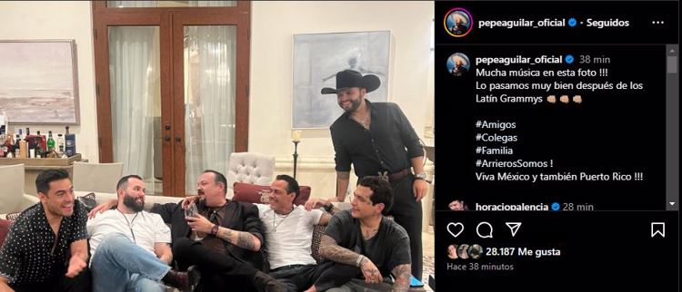 Carin León y Christian Nodal aparecen juntos en foto de Pepe Aguilar