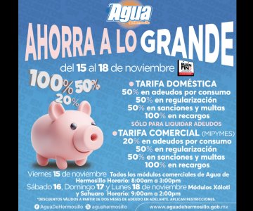 Invita Agua de Hermosillo a regularizarse con descuentos del Buen Fin