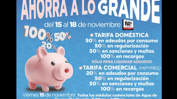 Invita Agua de Hermosillo a regularizarse con descuentos del Buen Fin
