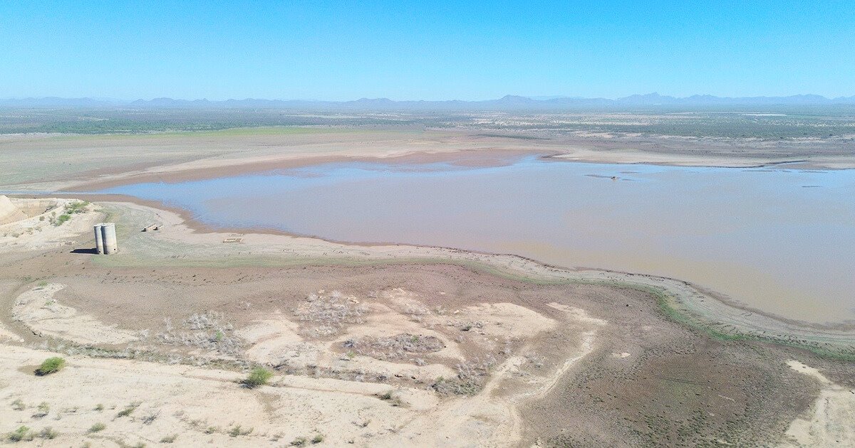 Sistema de presas de Sonora en sus niveles más bajos