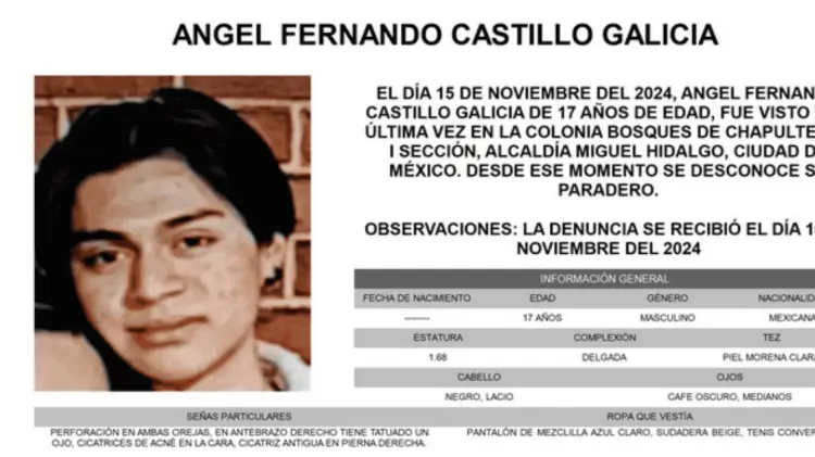 Ángel Fernando fue encontrado sin vida en la alcaldía Cuauhtémoc. (Foto: Cortesía)
