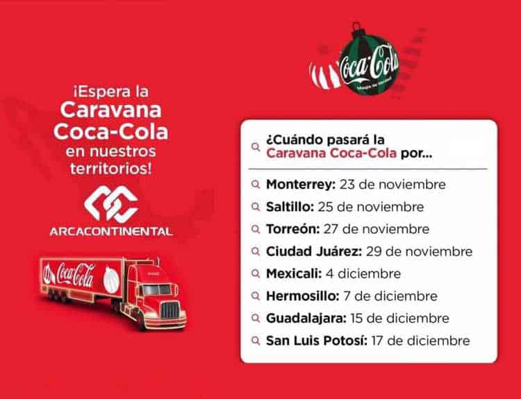 Regresa la Caravana Navideña Coca-Cola a Hermosillo; este será el trayecto