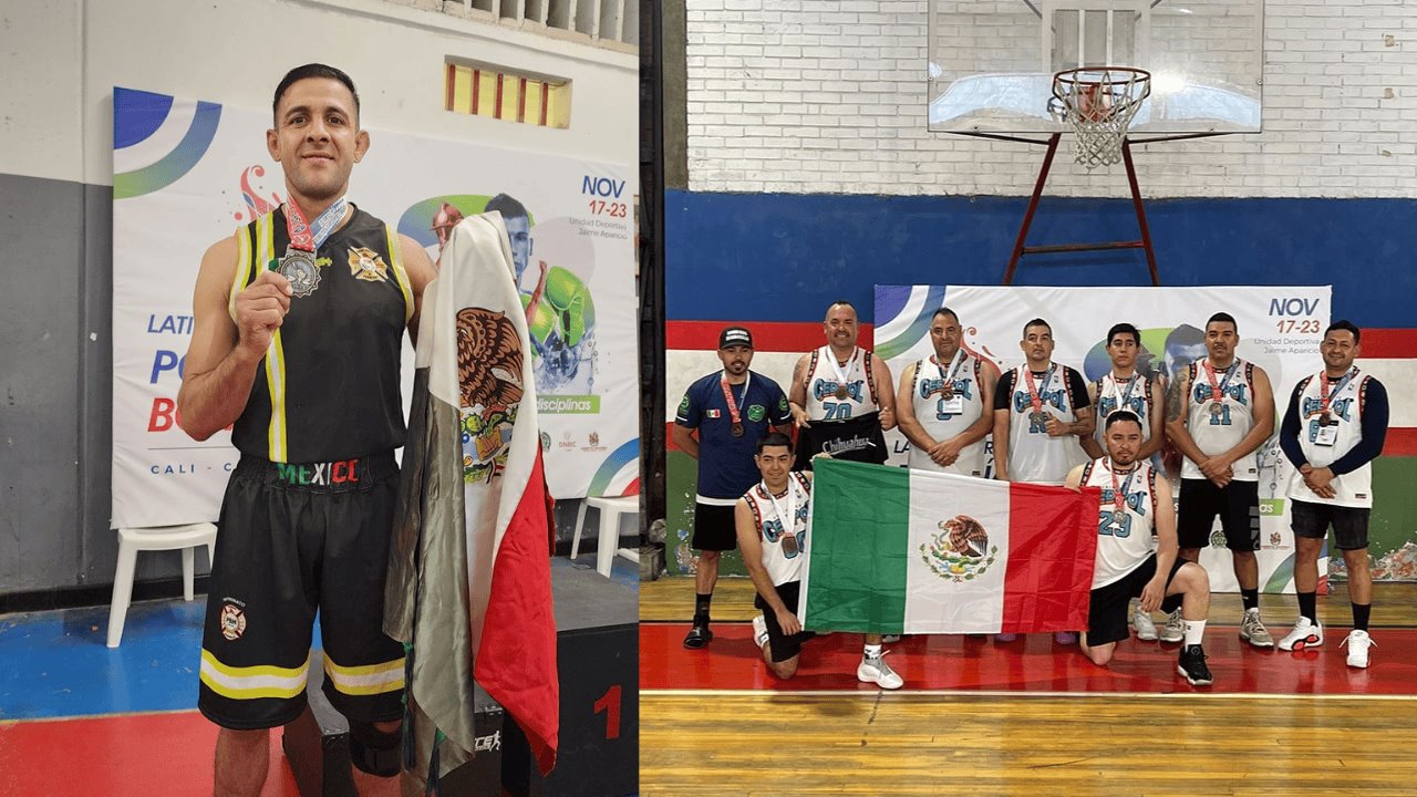 Bomberos de Hermosillo obtienen oro y bronce en Colombia