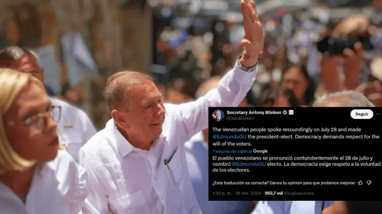 Antony Blinken reconoció a González como presidente electo de Venezuela. (Foto: Especial/EXPRESO)