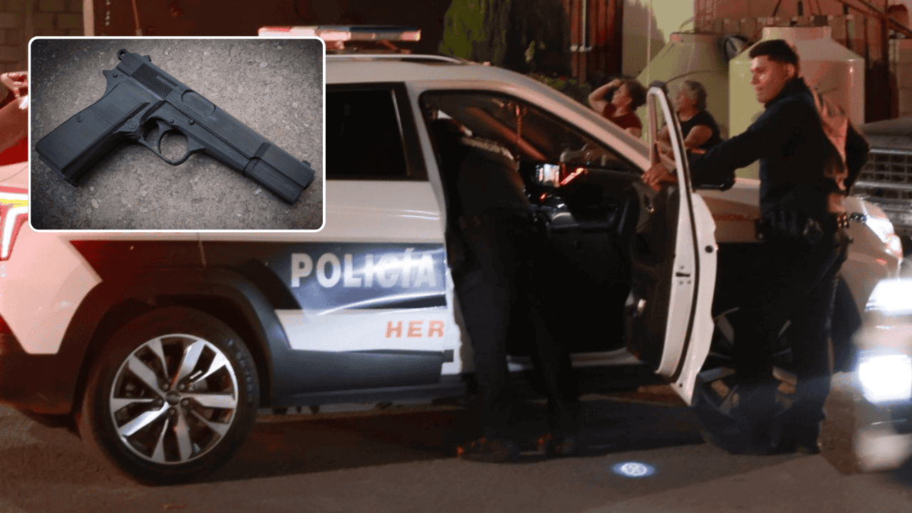 Aseguran a hombre con cuchillo y réplica de pistola en la Mártires de Cananea
