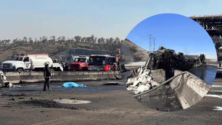 El conductor murió calcinado en el accidente. (Foto: Agencia Reforma/EXPRESO)