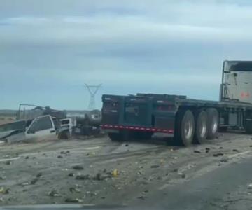 Accidente en carretera Hermosillo - Guaymas deja dos jóvenes graves