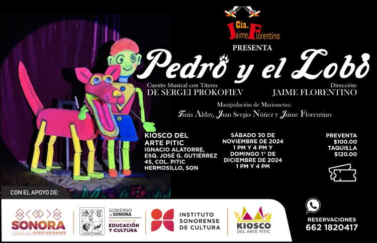 La obra de teatro Pedro y el Lobo llega al Kiosco del Arte Pitic