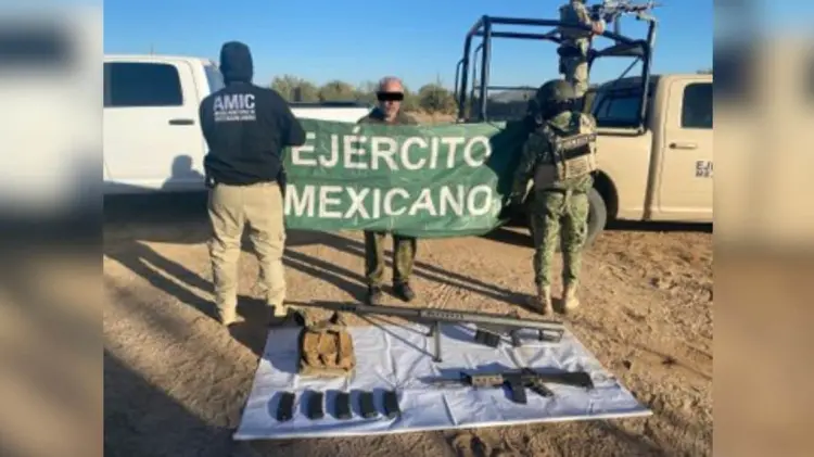 Olímpico N fue detenido por elementos de AMIC y Sedena. (Foto: FGJE Sonora)