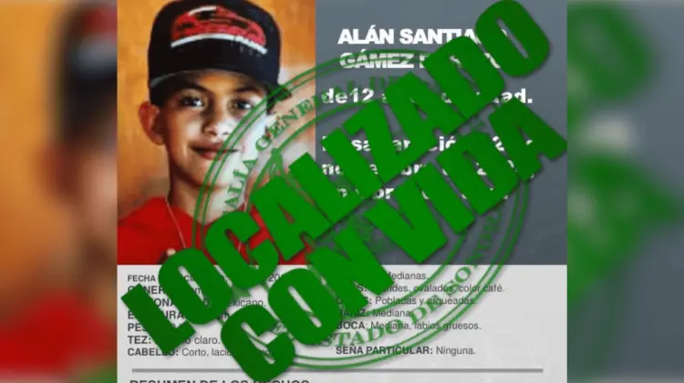 Alán Santiago estuvo desaparecido desde el 25 de noviembre. (Foto: FGJE de Sonora)